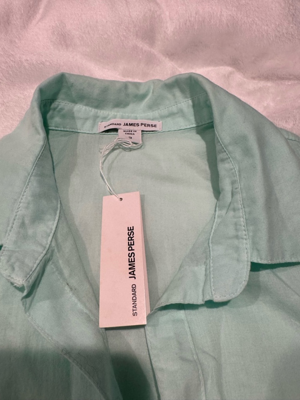 James Perse Seafoam Collared Button-Up Shirt
